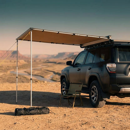 4.6 Ft. X 6.6 Ft. Car Side Awning, Retractable Vehicle Shade with UV50+ Waterproof Storage Bag, Suitable for Truck, SUV — Studio Shot