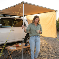 4.6 Ft. X 6.6 Ft. Car Side Awning, Retractable Vehicle Shade with UV50+ Waterproof Storage Bag, Suitable for Truck, SUV — Lifestyle