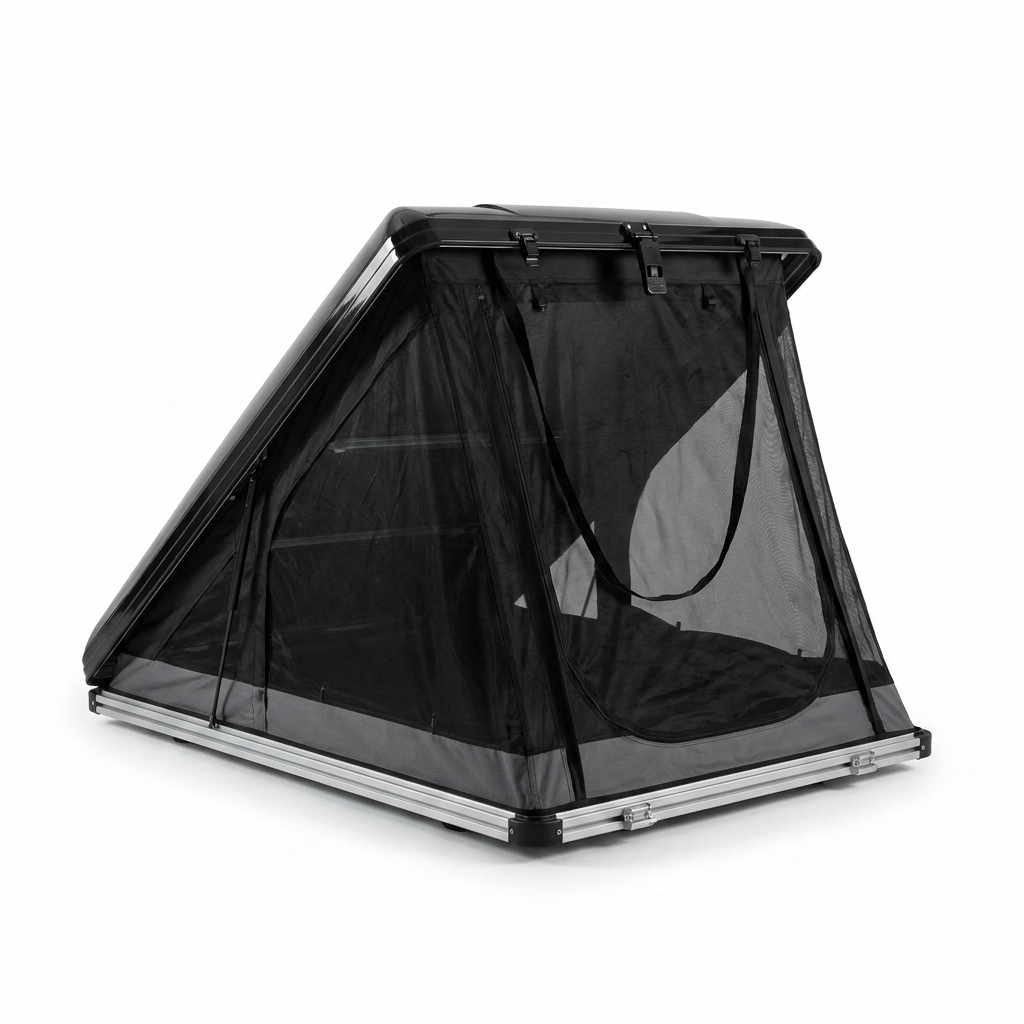 Roof Top Tent Hardshell Rooftop Tent for Van SUV Truck Car Overland Tent Camping for 2-3 Person with Ladder — Studio Shot