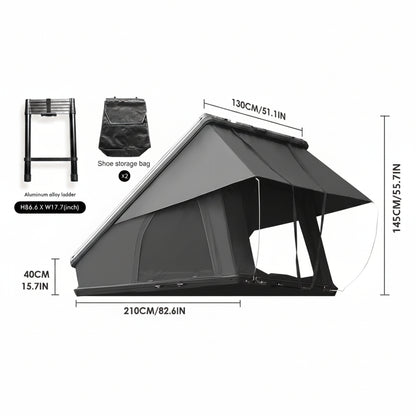 Hardshell Rooftop Tent | 2-3 Person | Aluminum Shell | With Ladder