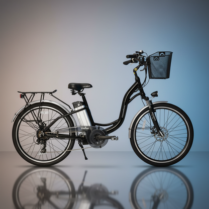 350W Electric Beach Cruiser Electric Bike, Black
