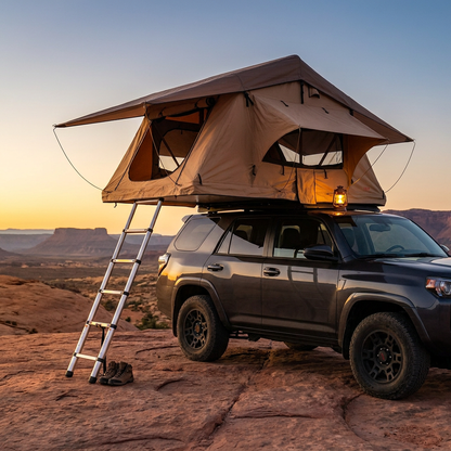Softshell Roof Top Tent for 2-3 Person Waterproof for Jeep SUV W/ Ladder L Size — Studio Shot